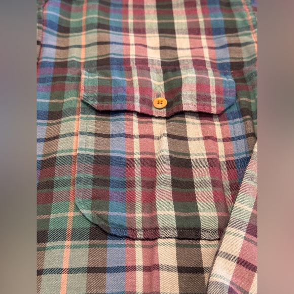 VTG Polo Ralph Lauren Lived In Shirt Mens Size L Wool Cotton Blend Flannel Plaid - Picture 5 of 9